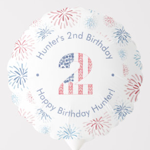 Patriotic Red White Blue 2nd Birthday Party Balloon