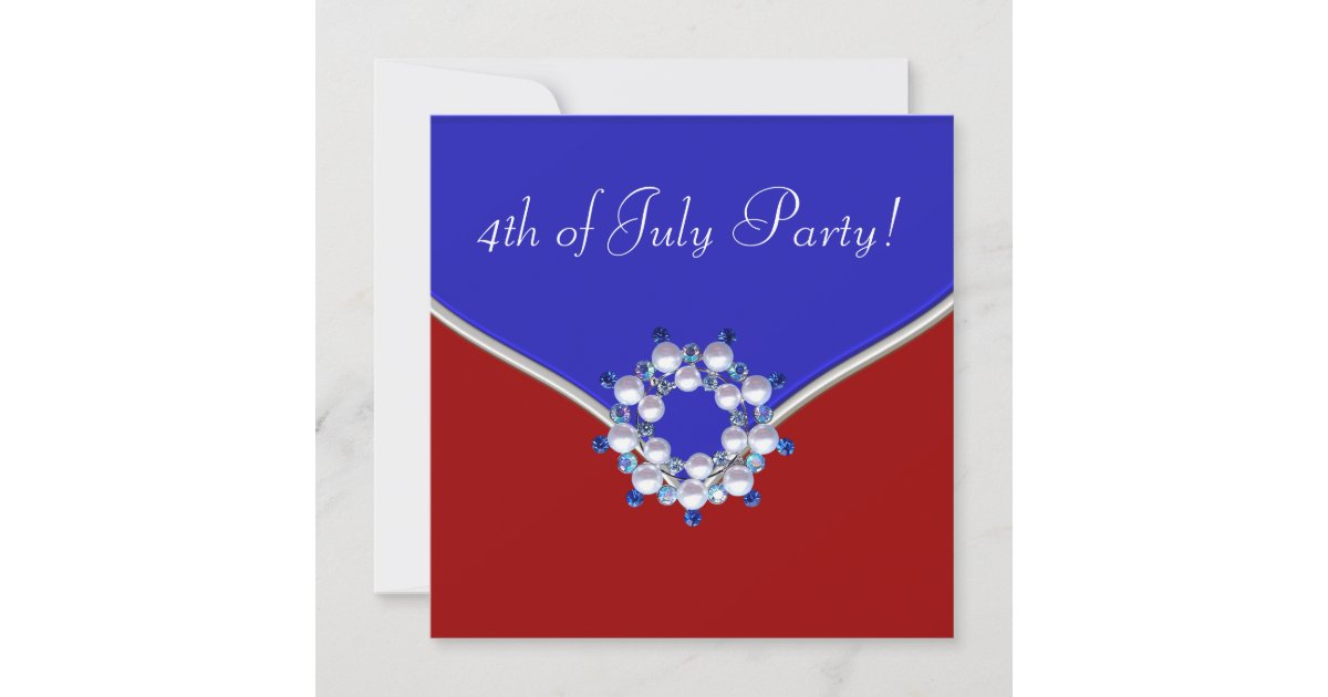 Patriotic Red White Blue 4th of July Party Invitation | Zazzle