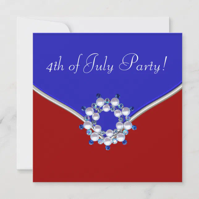 Patriotic Red White Blue 4th of July Party Invitation | Zazzle
