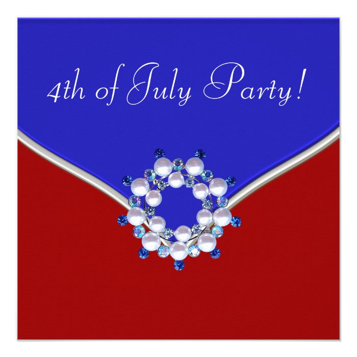 Patriotic Red White Blue 4th of July Party Invite
