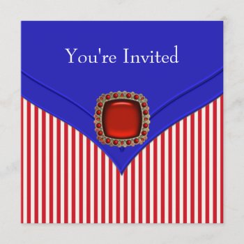 Patriotic Red White Blue All Occasion Party Invitation by InvitationCentral at Zazzle