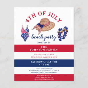 Patriotic Red White & Blue Beach Party 4th Of July