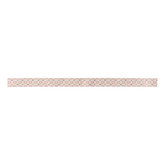 Patriotic Red White Blue Christmas Snow Ribbon (Front)