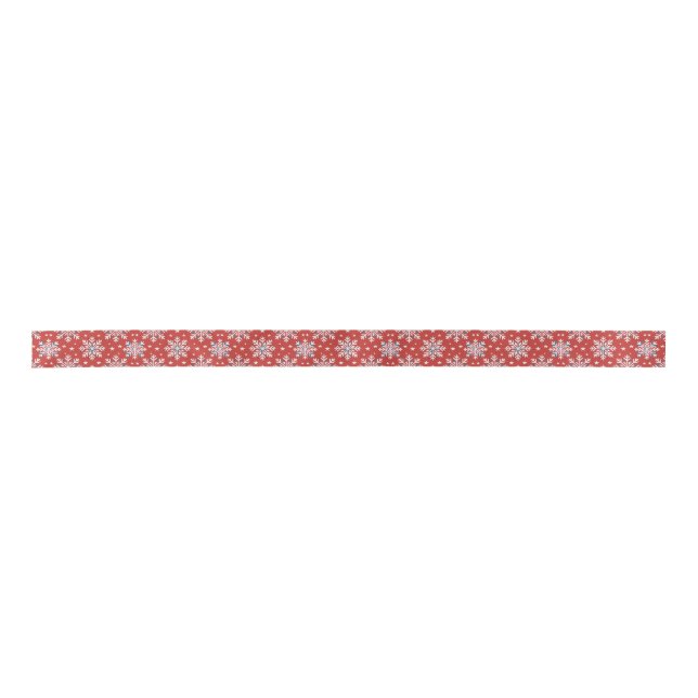 Patriotic Red White Blue Christmas Snow Ribbon (Front)