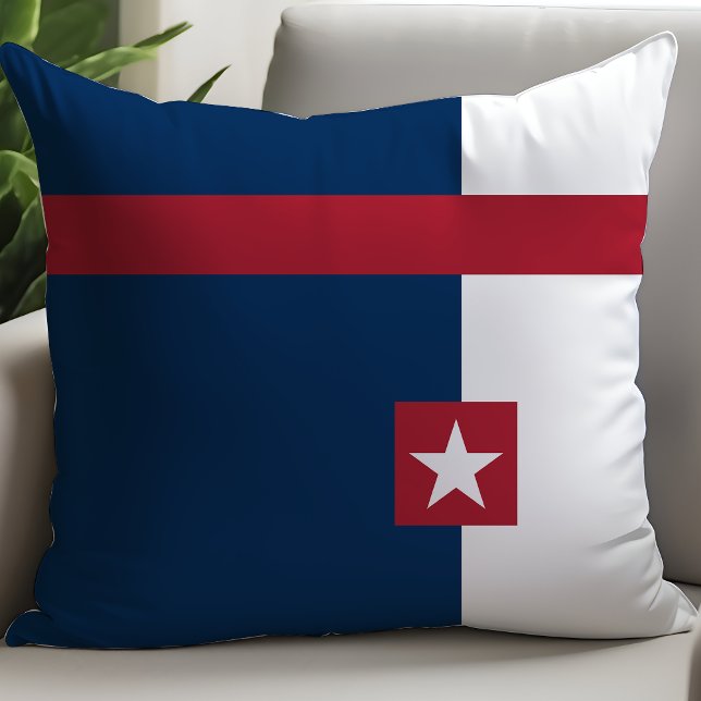 Patriotic Red White Blue Color Block Throw Pillow (Creator Uploaded)