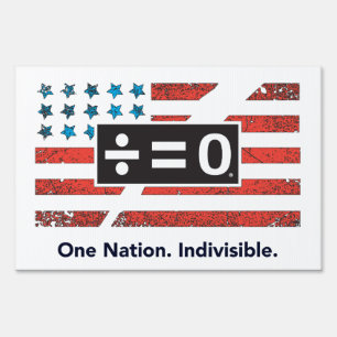 Patriotic Red White Blue Divided America Flag Yard Sign