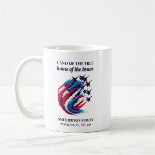 Patriotic Red White Blue Fighter Jets Coffee Mug