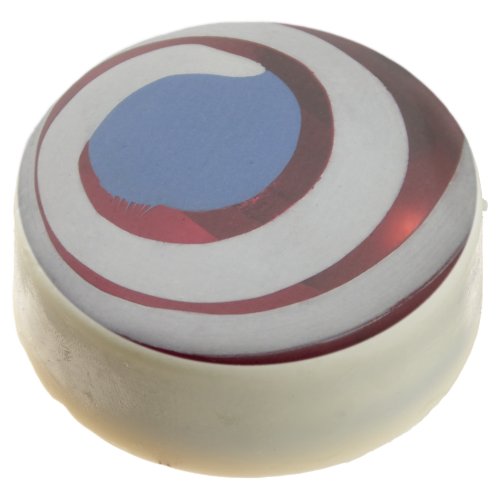 Patriotic Red White Blue Glass Christmas Ball Chocolate Covered Oreo