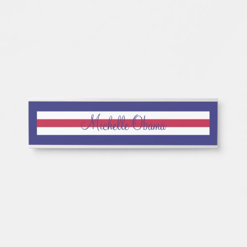 Patriotic Red White Blue Hanging Name Plate