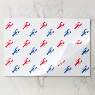 Patriotic red white blue lobster pattern placemats