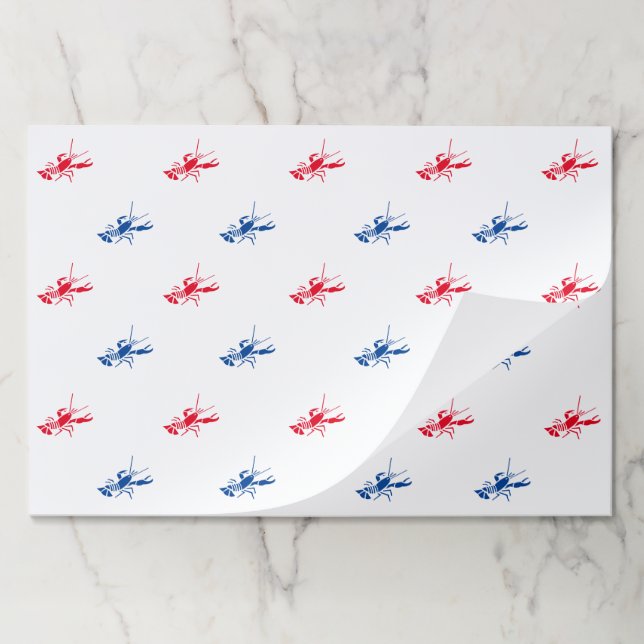 Patriotic red white blue lobster pattern placemats (Folded)