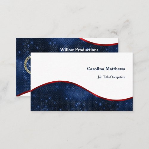 Patriotic Red White Blue Logo Wave Business Card