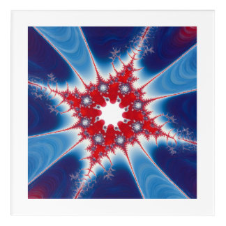 Patriotic Red White & Blue Mandelbrot Fractal Acrylic Print