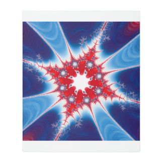Patriotic Red White & Blue Mandelbrot Fractal Metal Print