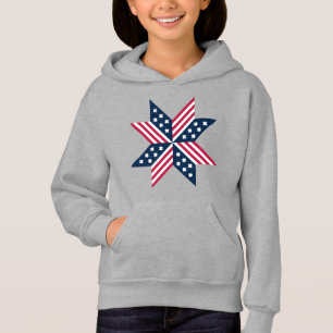 Patriotic Red White Blue Native Stars Stripes Hoodie