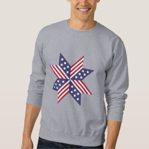 Patriotic Red White Blue Native Stars Stripes Sweatshirt