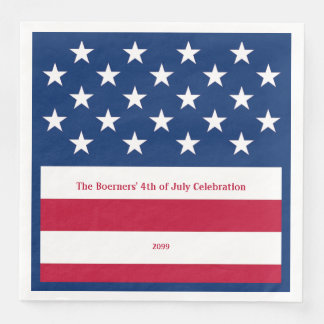 Patriotic Red White & Blue Old Glory Paper Dinner Napkins