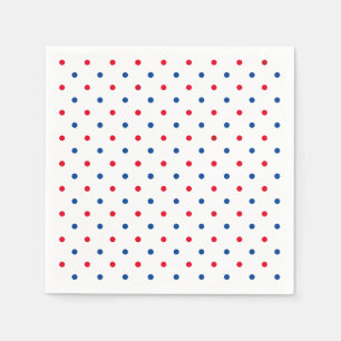 Patriotic red white blue polka dot pattern holiday napkins