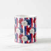 Patriotic Red White Blue Rose Stripe  Coffee Mug (Center)