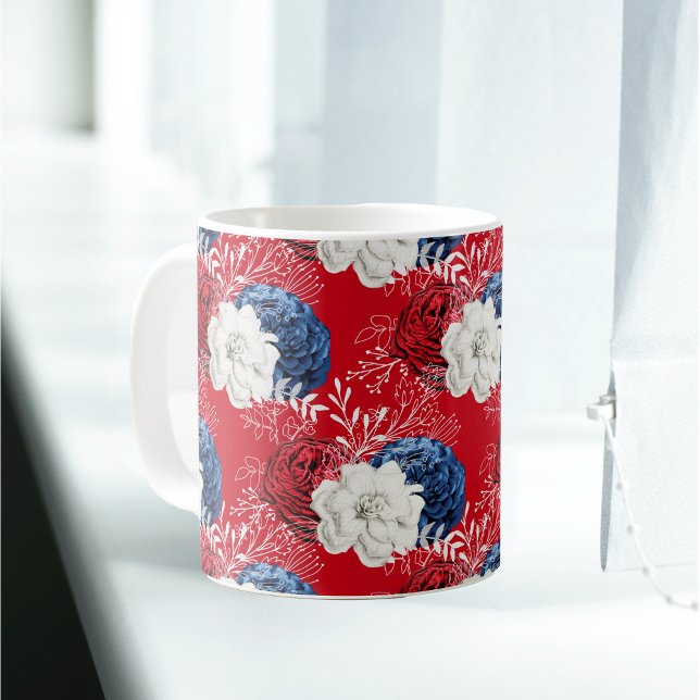 Patriotic Red White Blue Roses  Coffee Mug (Creator Uploaded)