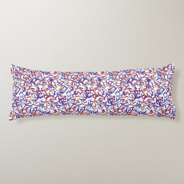 Patriotic Red White Blue Sprinkles Body Pillow (Front)