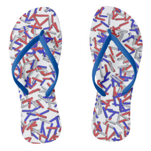 Patriotic Red White Blue Sprinkles Flip Flops