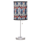 PATRIOTIC RED WHITE BLUE STAINED GLASS LOOK PATTER TABLE LAMP (Left)