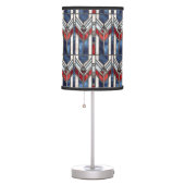 PATRIOTIC RED WHITE BLUE STAINED GLASS LOOK PATTER TABLE LAMP (Right)