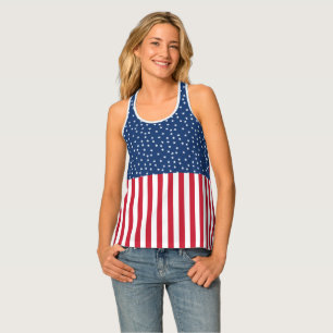 Patriotic Red White Blue Star and Stripes Tank Top