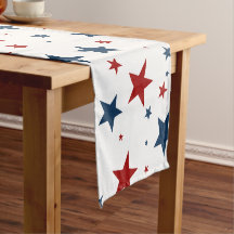 red white blue table runner