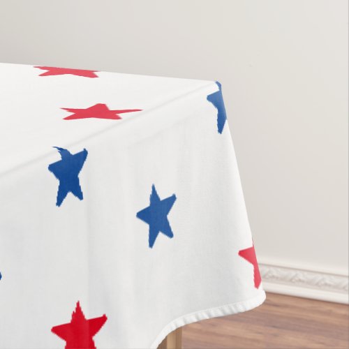 Patriotic red white blue stars American holiday Tablecloth