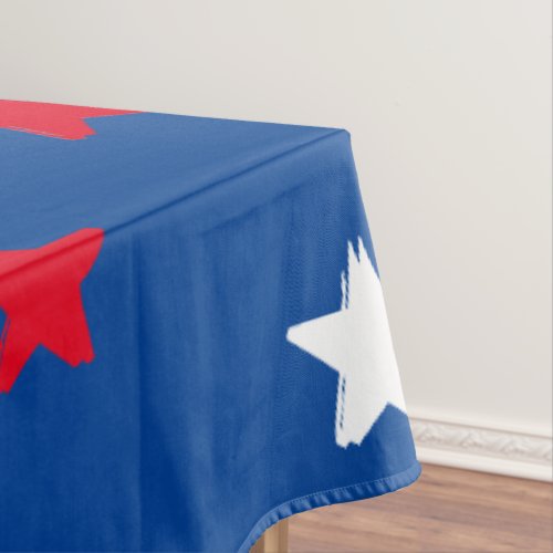 Patriotic red white blue stars american tablecloth