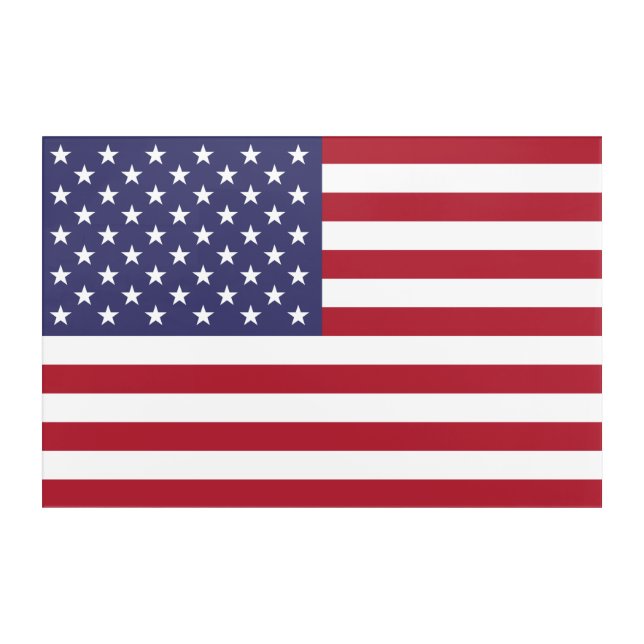 Patriotic Red White Blue Stars And Stripes Flag Acrylic Print (Front)