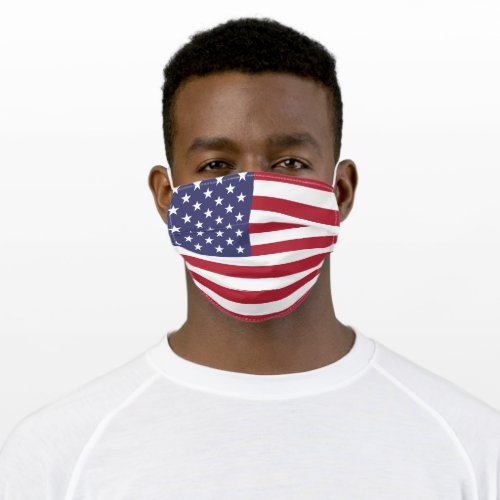Patriotic Red White Blue Stars And Stripes Flag Adult Cloth Face Mask