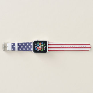 Patriotic Red White Blue Stars And Stripes Flag Apple Watch Band