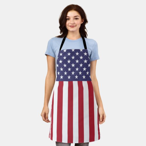 Patriotic Red White Blue Stars And Stripes Flag Apron