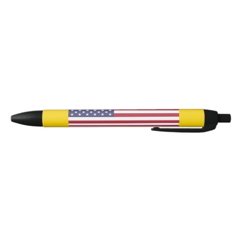 Patriotic Red White Blue Stars And Stripes Flag Black Ink Pen