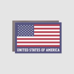 Patriotic Red White Blue Stars And Stripes Flag Car Magnet