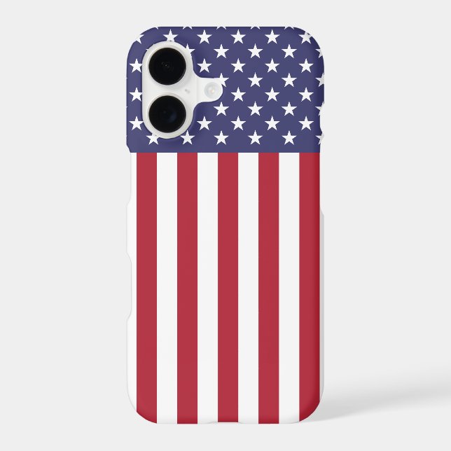 Patriotic Red White Blue Stars And Stripes Flag Case-Mate iPhone Case (Back)