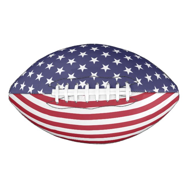 Patriotic Red White Blue Stars And Stripes Flag Football (Front)