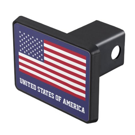 Patriotic Red White Blue Stars And Stripes Flag Hitch Cover