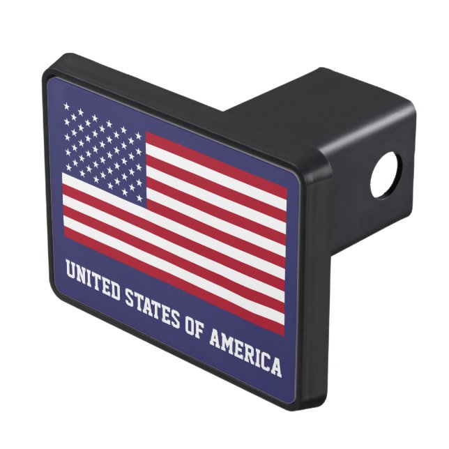 Patriotic Red White Blue Stars And Stripes Flag Hitch Cover (Top Right)