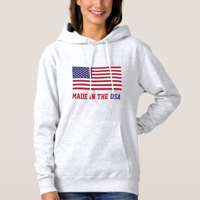 Patriotic Red White Blue Stars And Stripes Flag Hoodie (Front)