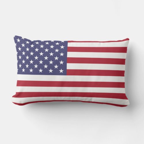 Patriotic Red White Blue Stars And Stripes Flag Lumbar Pillow