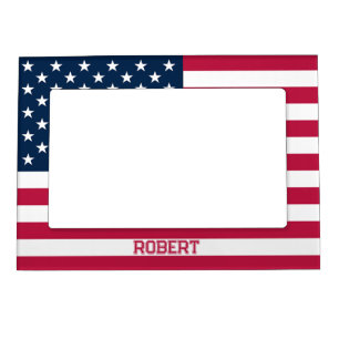Patriotic Red White Blue Stars And Stripes Flag Magnetic Frame