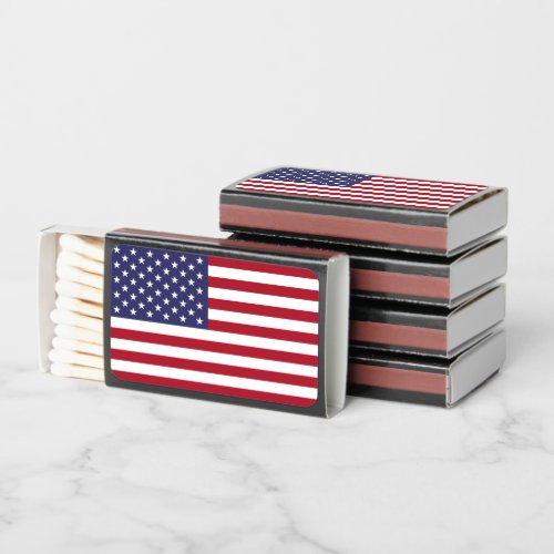 Patriotic Red White Blue Stars And Stripes Flag Matchboxes