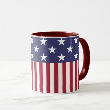 Patriotic Red White Blue Stars And Stripes Flag Mug by ejkaal at Zazzle