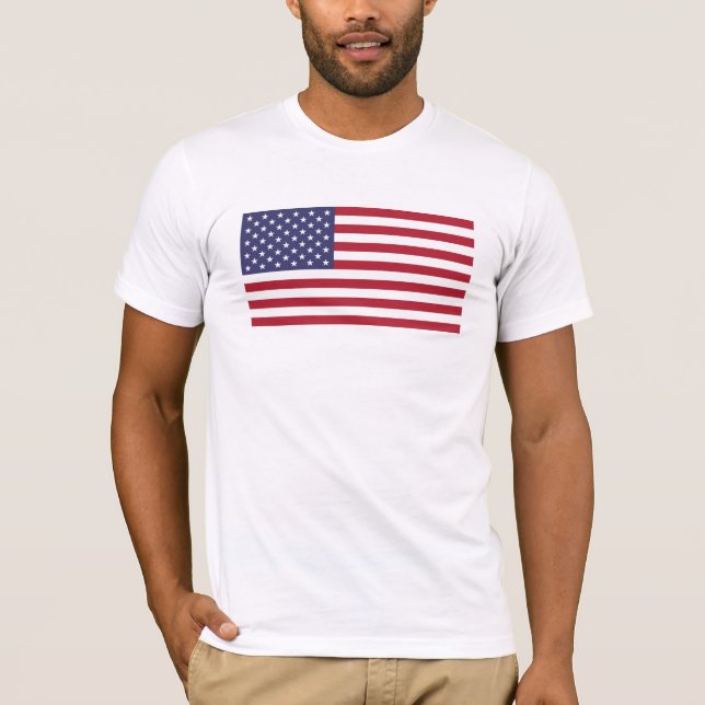 Patriotic Red White Blue Stars And Stripes Flag T-Shirt (Front)