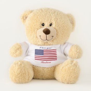 Patriotic Red White Blue Stars And Stripes Flag Teddy Bear by ejkaal at Zazzle
