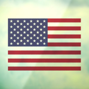 Patriotic Red White Blue Stars And Stripes Flag Window Cling